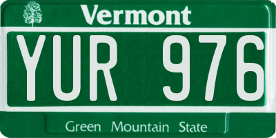 VT license plate YUR976