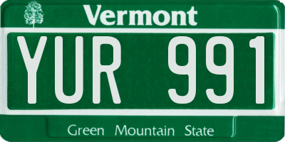 VT license plate YUR991