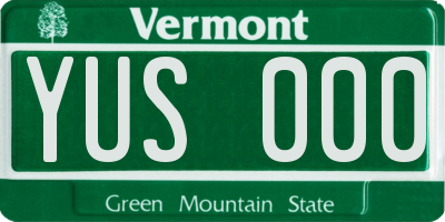 VT license plate YUS000