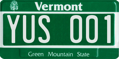 VT license plate YUS001