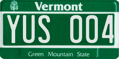 VT license plate YUS004