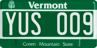 VT license plate YUS009