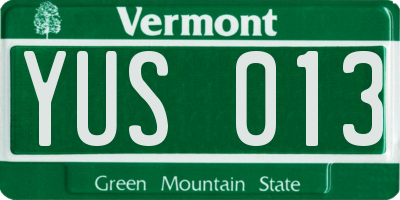 VT license plate YUS013