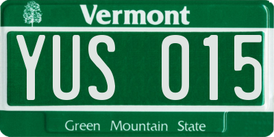 VT license plate YUS015