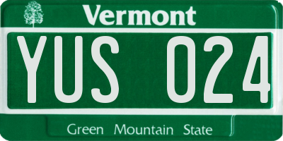 VT license plate YUS024