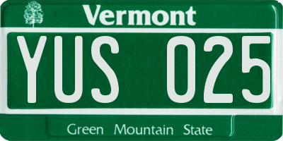 VT license plate YUS025