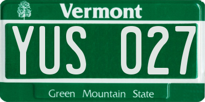 VT license plate YUS027