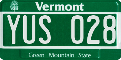 VT license plate YUS028