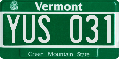 VT license plate YUS031
