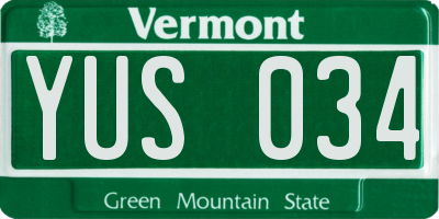 VT license plate YUS034