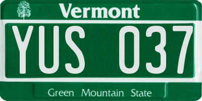 VT license plate YUS037