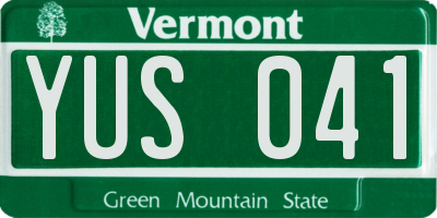 VT license plate YUS041