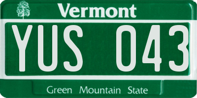 VT license plate YUS043
