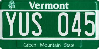 VT license plate YUS045