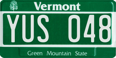 VT license plate YUS048