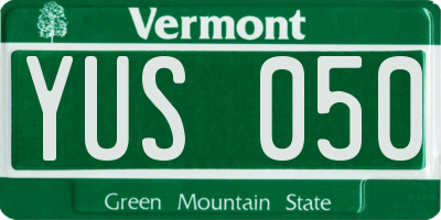 VT license plate YUS050