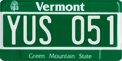 VT license plate YUS051