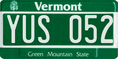 VT license plate YUS052
