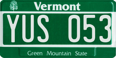 VT license plate YUS053
