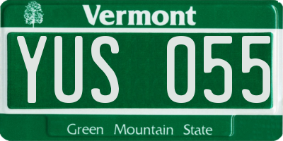 VT license plate YUS055