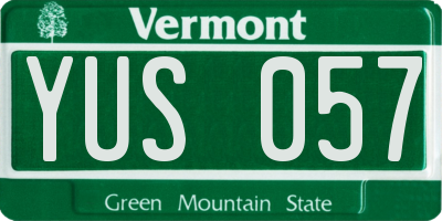 VT license plate YUS057