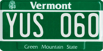 VT license plate YUS060