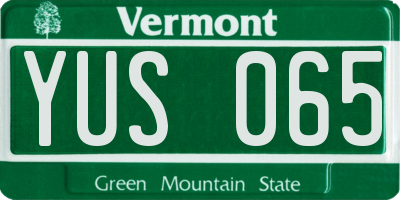 VT license plate YUS065