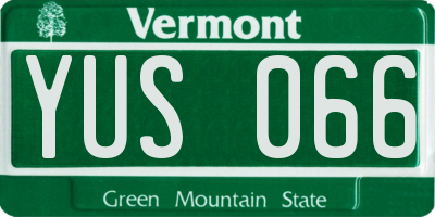 VT license plate YUS066