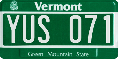 VT license plate YUS071