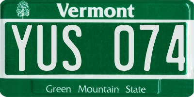VT license plate YUS074