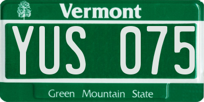 VT license plate YUS075
