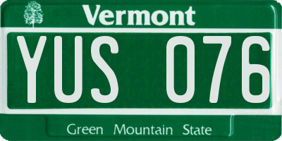 VT license plate YUS076