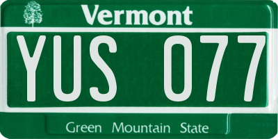 VT license plate YUS077