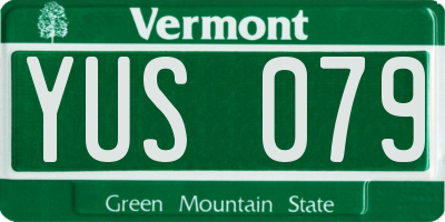 VT license plate YUS079