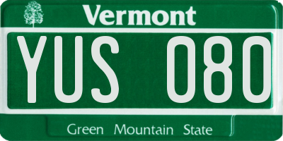 VT license plate YUS080
