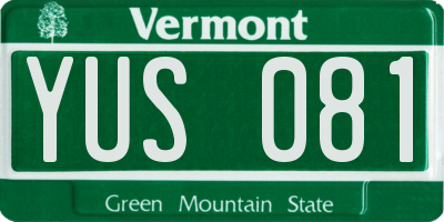 VT license plate YUS081
