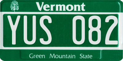 VT license plate YUS082