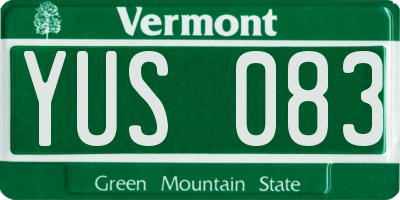 VT license plate YUS083