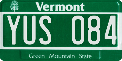 VT license plate YUS084