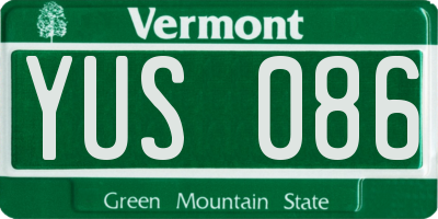 VT license plate YUS086