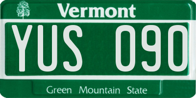 VT license plate YUS090