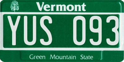 VT license plate YUS093