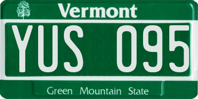 VT license plate YUS095