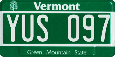 VT license plate YUS097