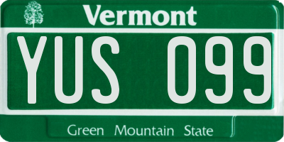 VT license plate YUS099