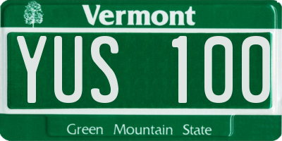 VT license plate YUS100