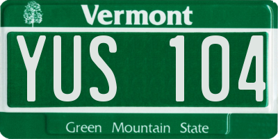 VT license plate YUS104