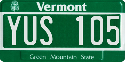VT license plate YUS105