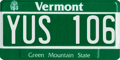 VT license plate YUS106