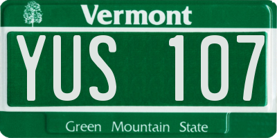 VT license plate YUS107